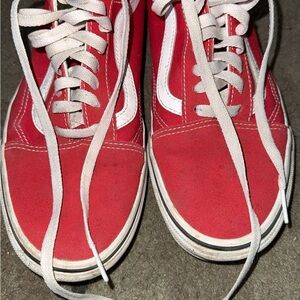 Vans Red and White Sneakers
